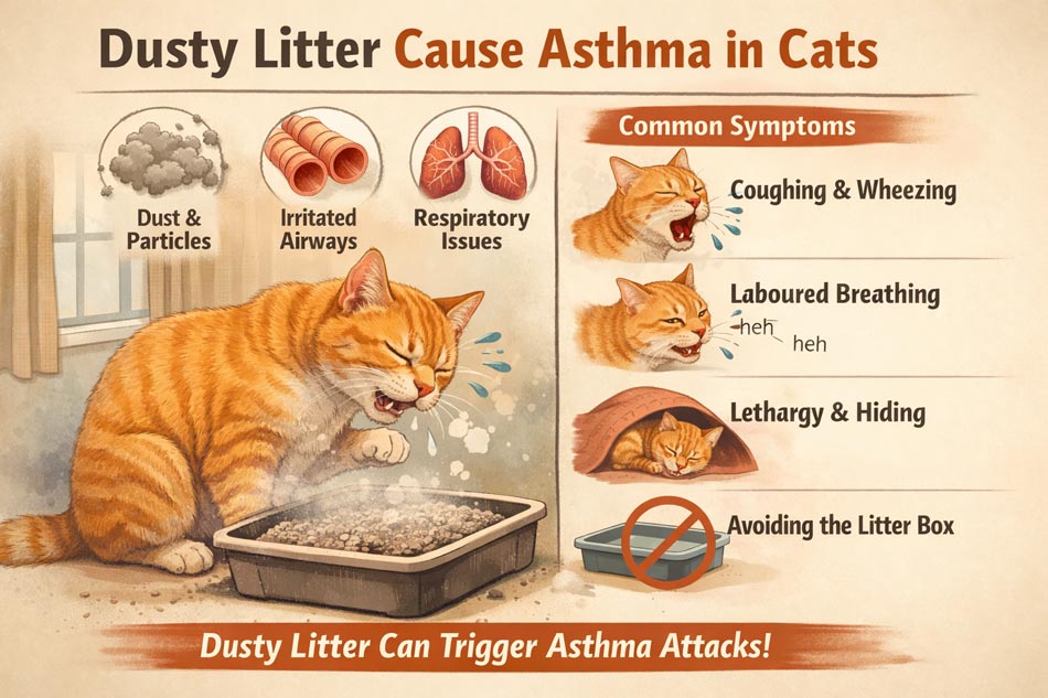 Dusty Litter can Cause Asthma in Cats